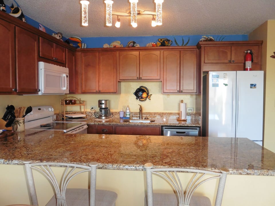 LED lighting and large island.