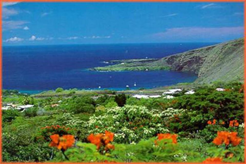View of pristine Kealakekua Bay from upper Napo`opo`o Road.