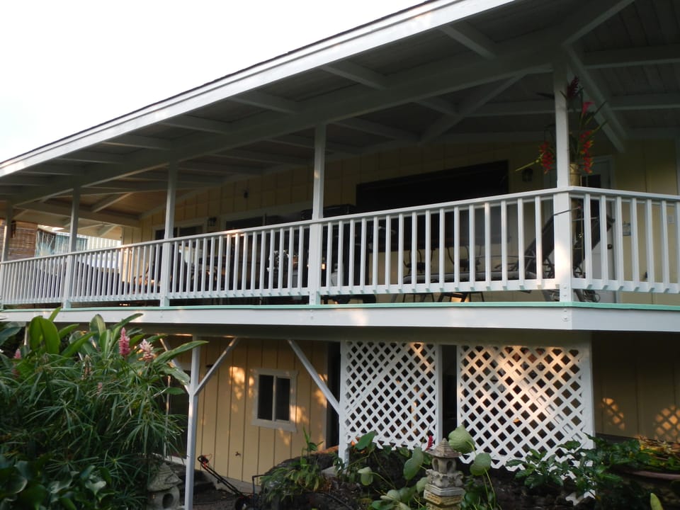 Viewing the lanai from the yard area