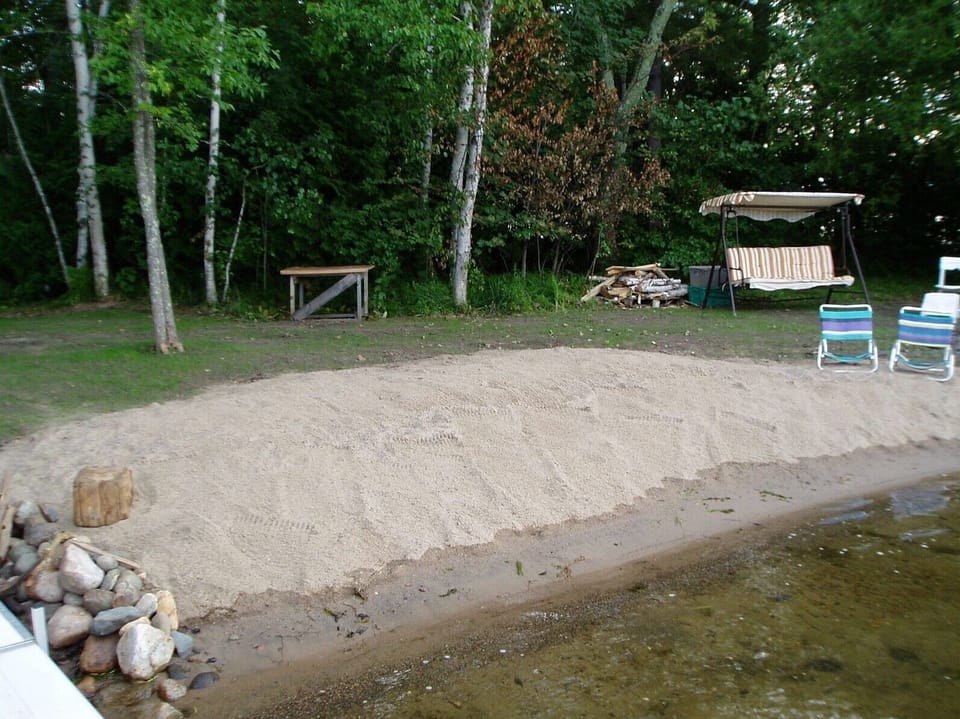 Private beach, dock 