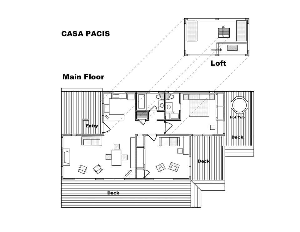 Floor plan of Casa Pacis (Annex building not shown)