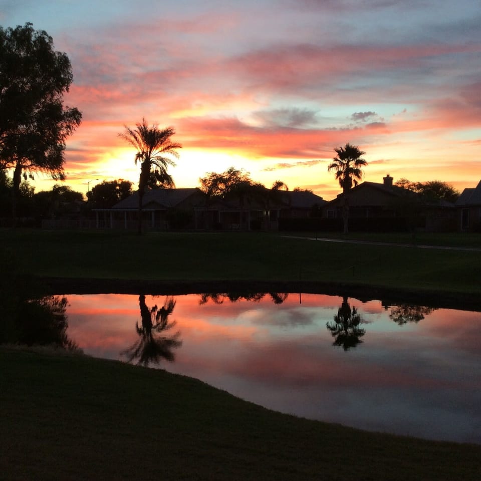 Beautiful desert sunrise from the patio. 