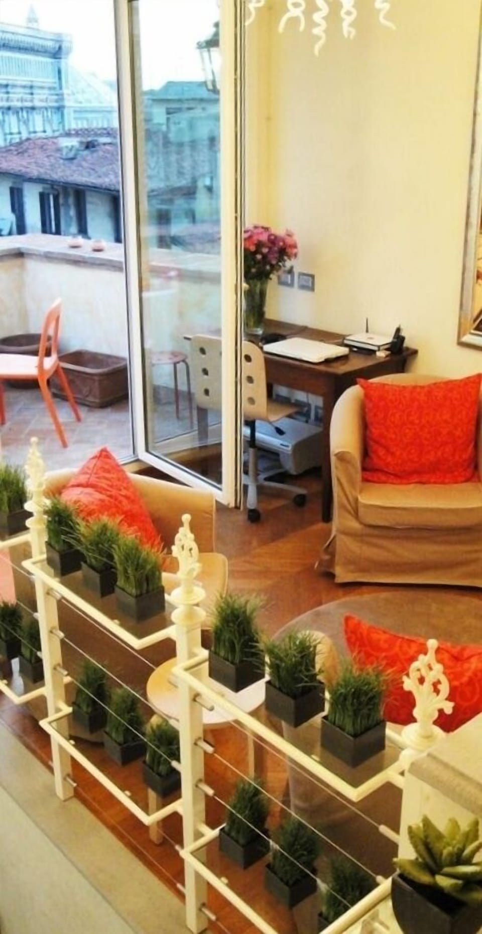 Terrace from Stairs and Computer desk