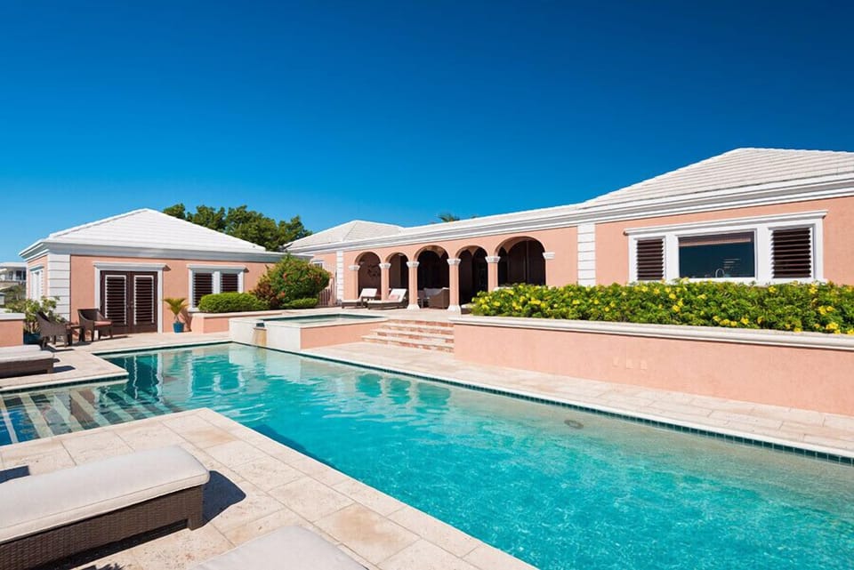 View to show main house and pool cottage