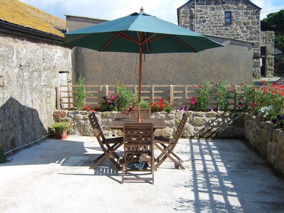 Sun trap terrace with outside dining

