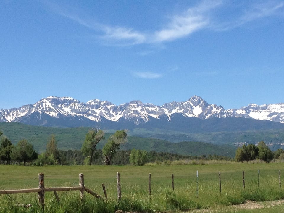 San Juans, view from the North on the drive approaching Ridgway (from bike path)