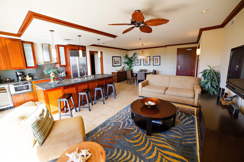 Bird's eye view from the lanai into the villa