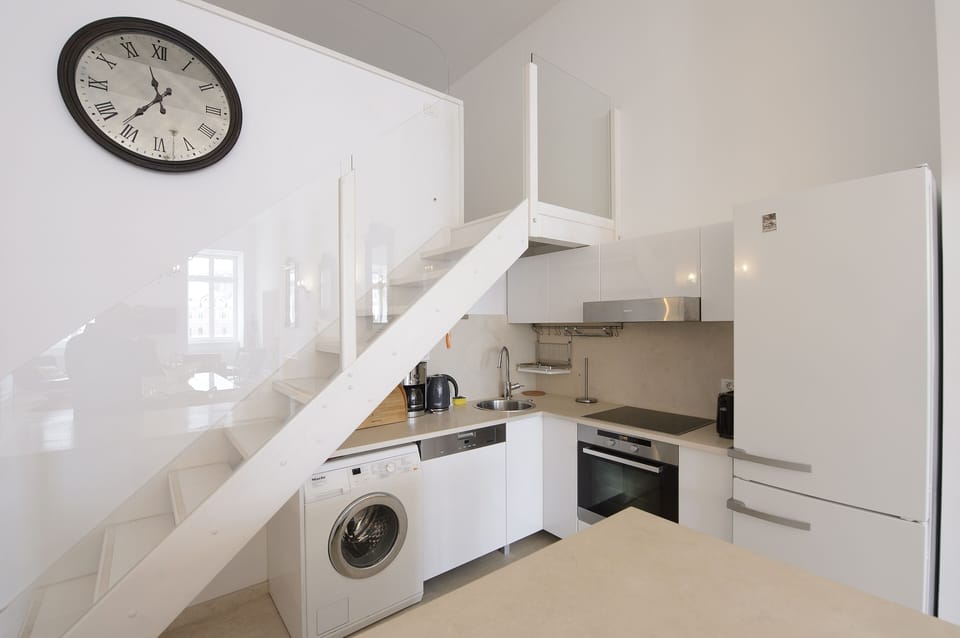 Open kitchen fully equiped with Miele appliances