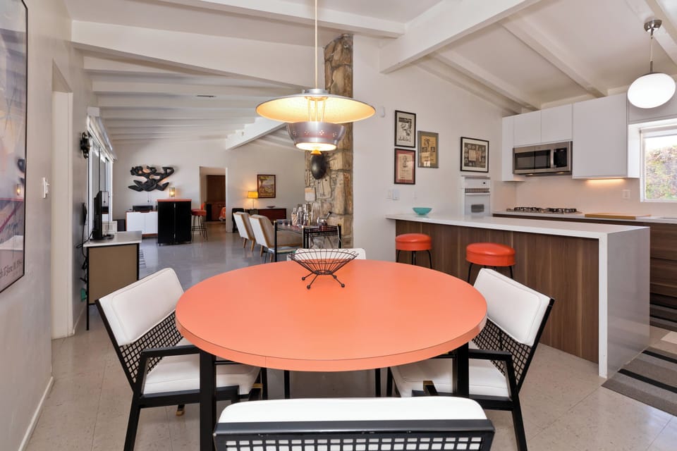 Dining area and remodeled kitchen