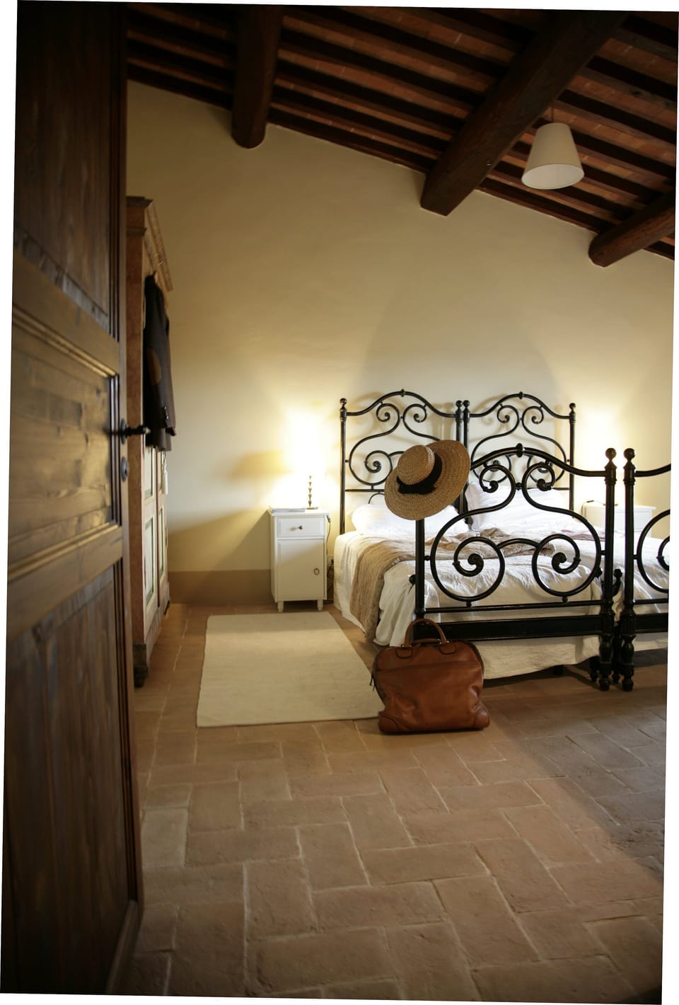 Bedroom 2 with view over the valley. Castello di Montegiove. Leccino