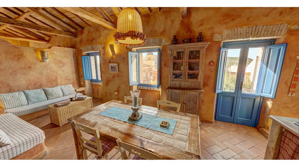 Casa Teulada 2 - Living Room breathtaking view over the village and the hills