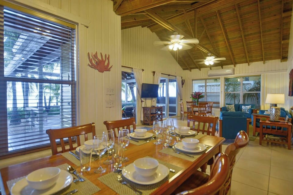 Plenty of dining space inside and outside.