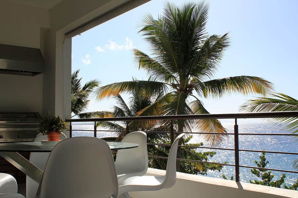 Dining table on balcony