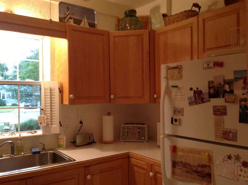 Kitchen with generous cabinet space.