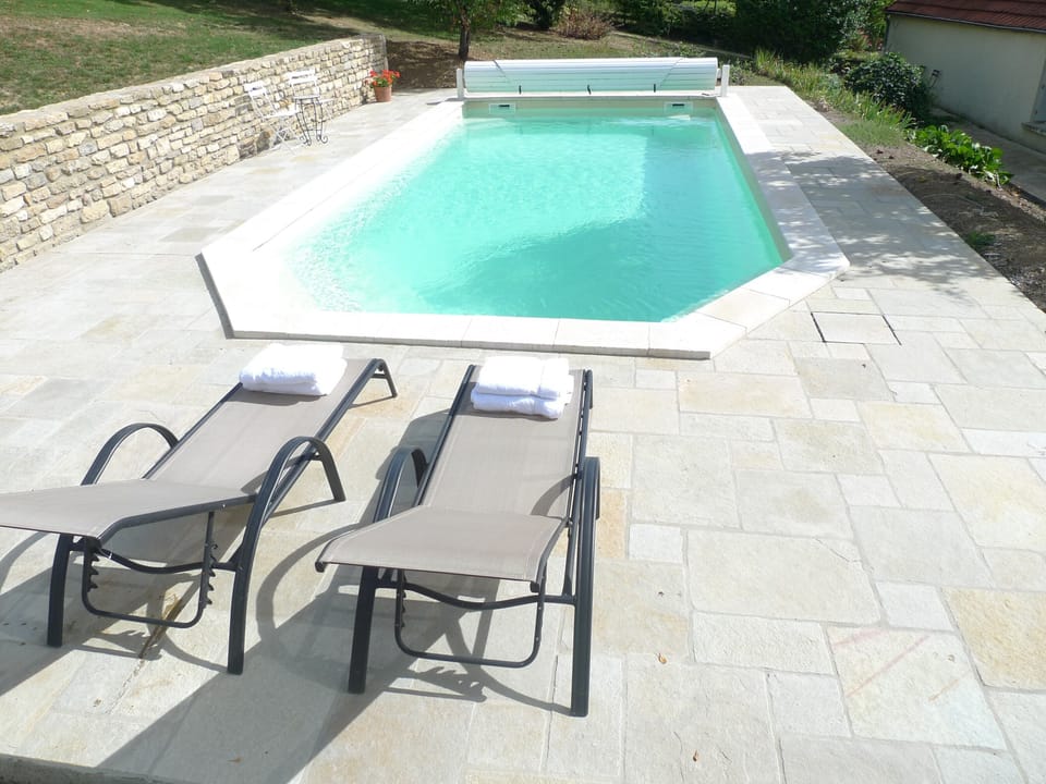 heated pool with terrace