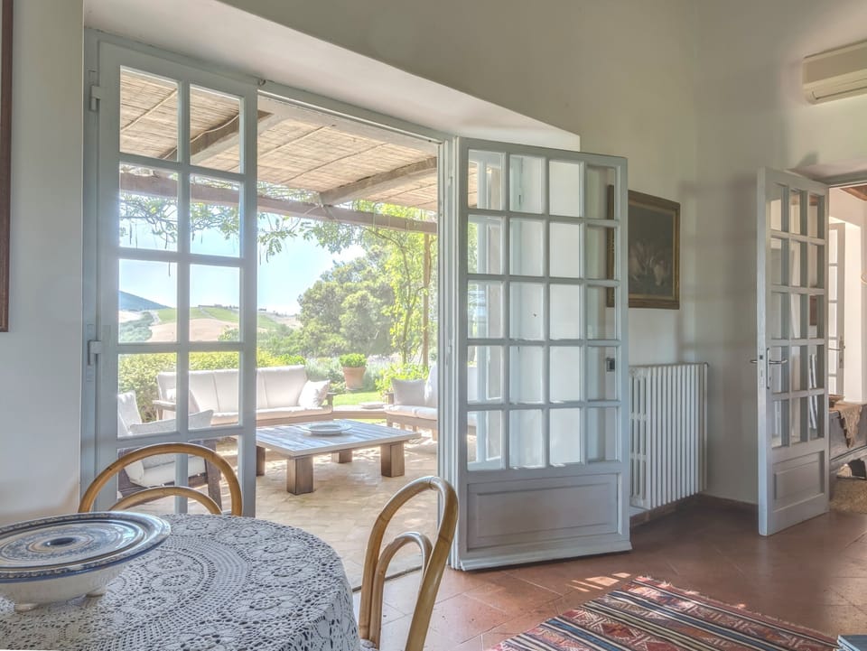 The patio seen from the living room