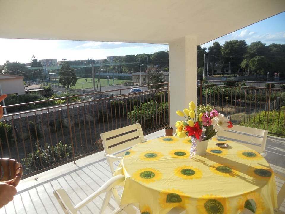 Apartment terrace with panoramic views.