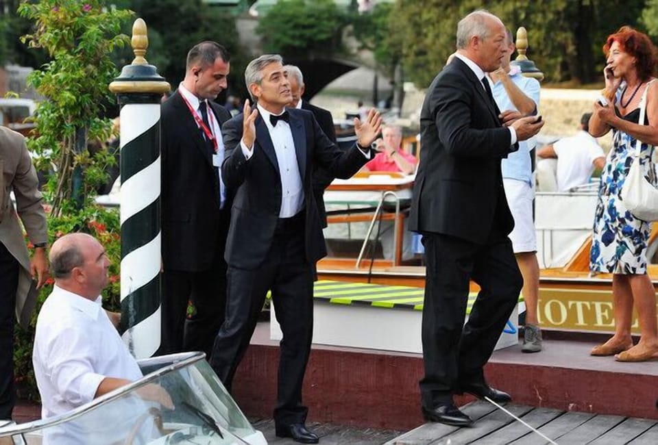 Clooney's arrival at the cinema festival