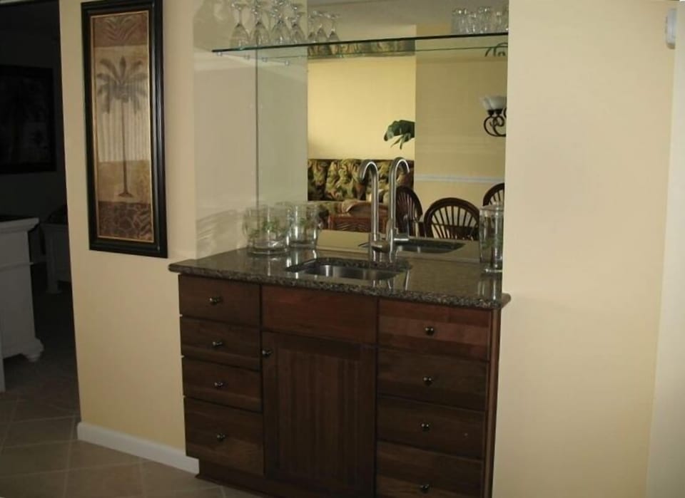 Wet Bar for preparing cocktails for fun with friends.