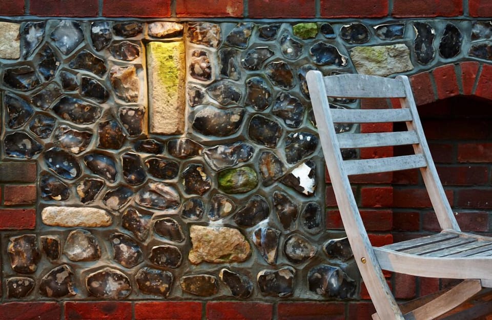 1000 year old cut stone, part of a mullioned window of Hyde Abbey.