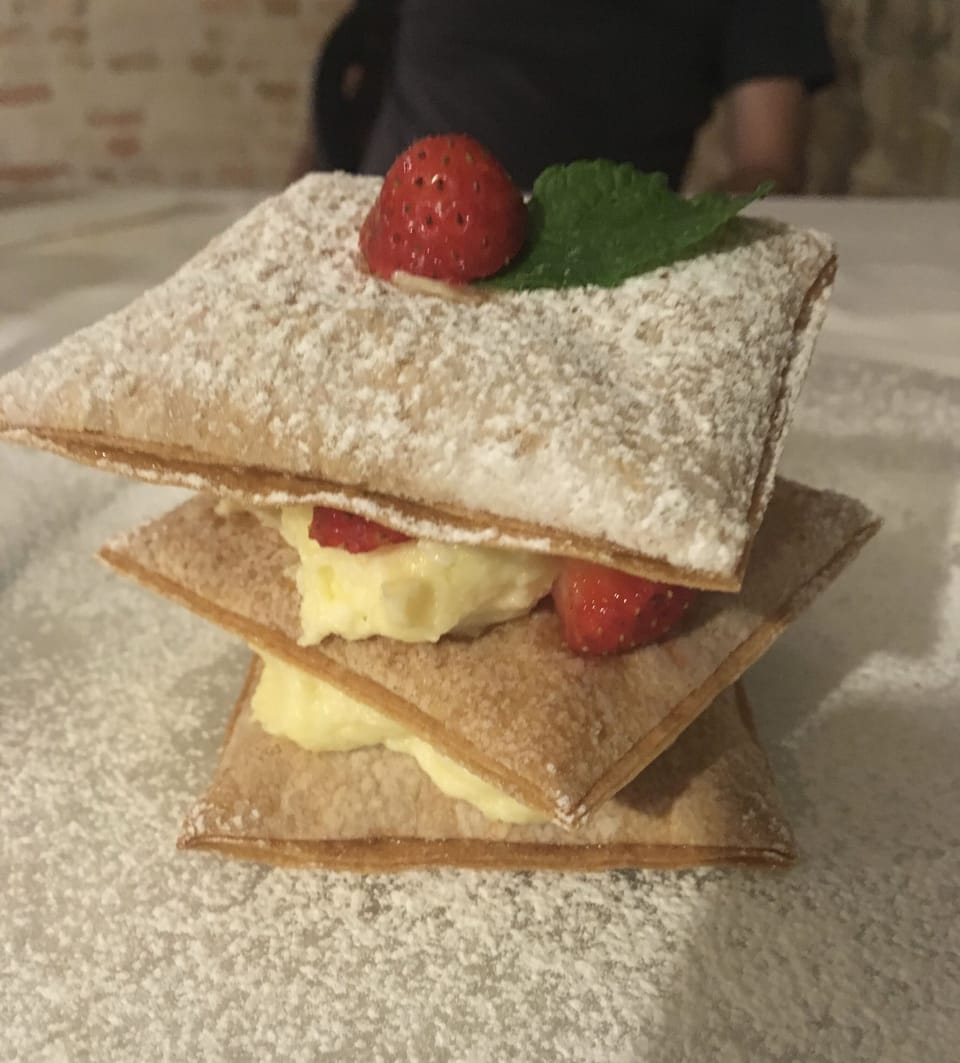 Millefoglie at 'Osteria Dell'Arco' in nearby Magliano di Tenna