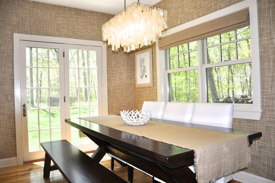 Dining room opens to the backyard