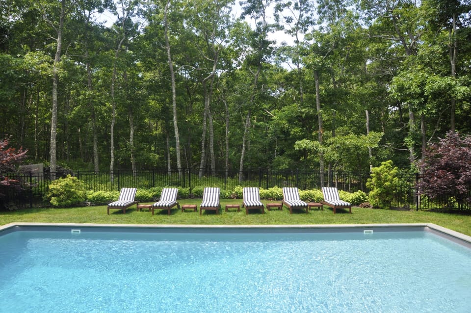 Heated 40' x 20' pool is bordered by a private reserve