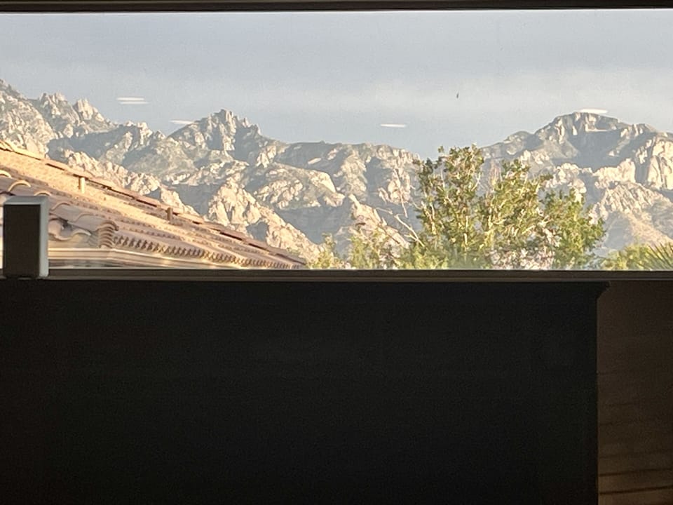 This is your view from the kitchen sink area above the TV.
