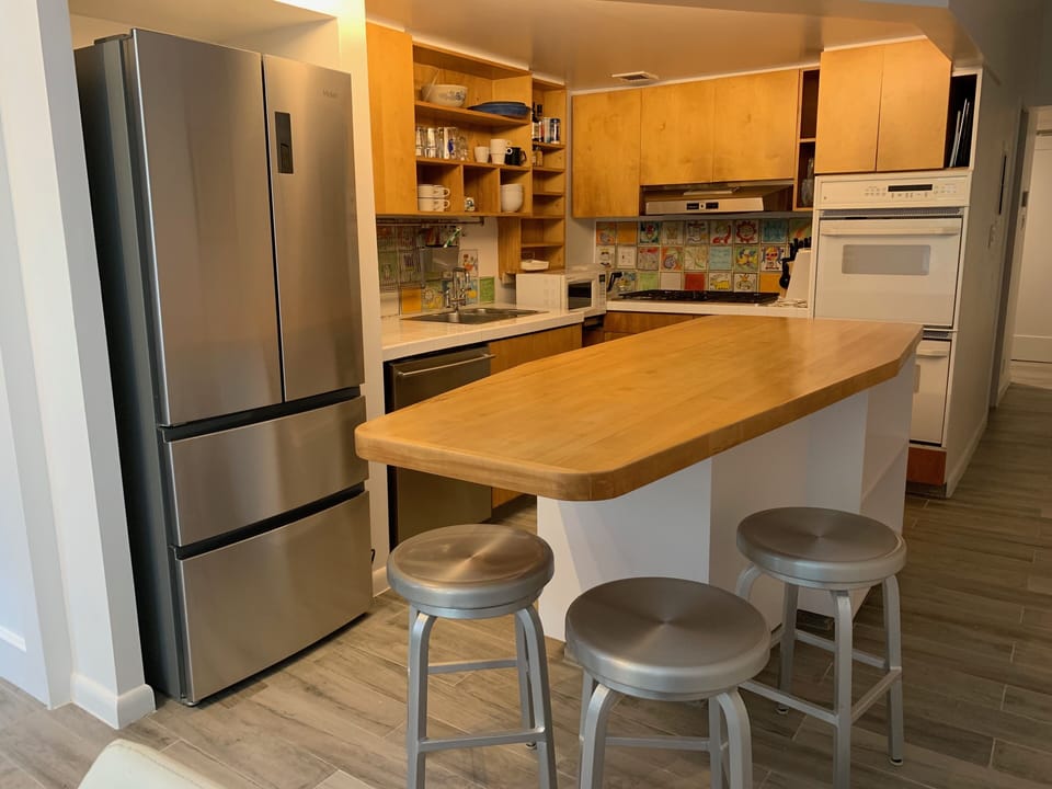 Kitchen open to living/dining room
