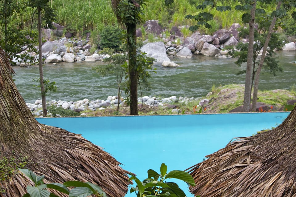 The Infinity pool with view of the gorgeous Rio Cangrejal.