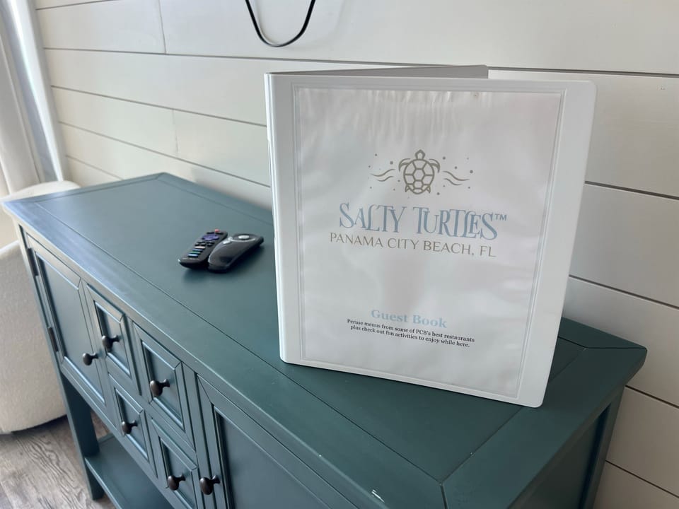 Guest book with local dining recommendations and activities