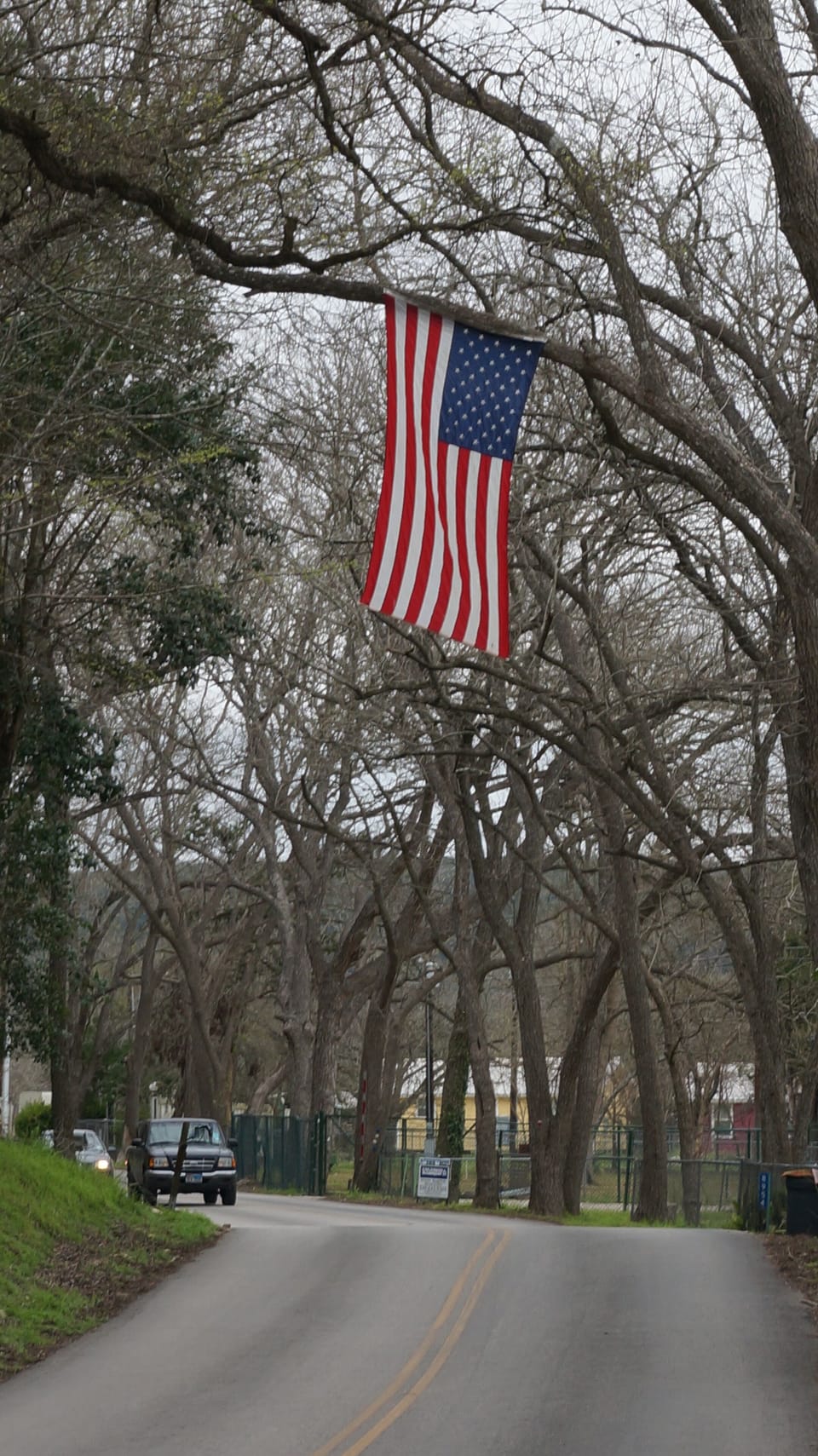 American Flag on River Road to greet you as you arrive at the house!
