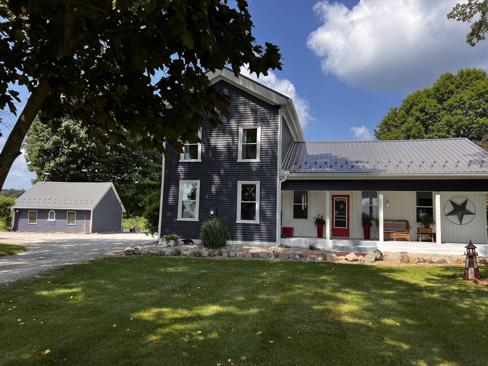 Our 190 year old home is across the driveway. And yes, we live here.