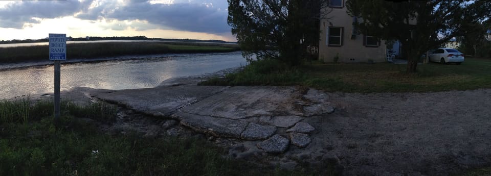 Boat ramp conveniently located next to house