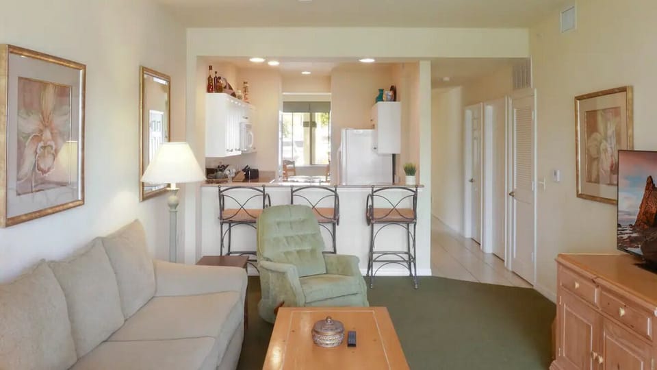 Open floor plan with counter seating