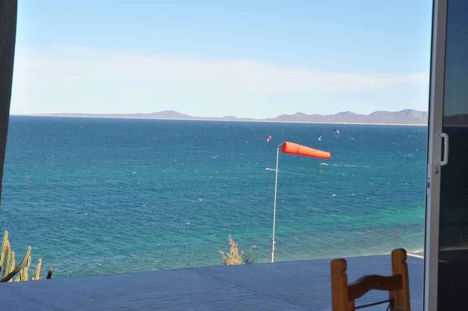 Finish your fish taco... the wind is up!   We have our own wind sock. 