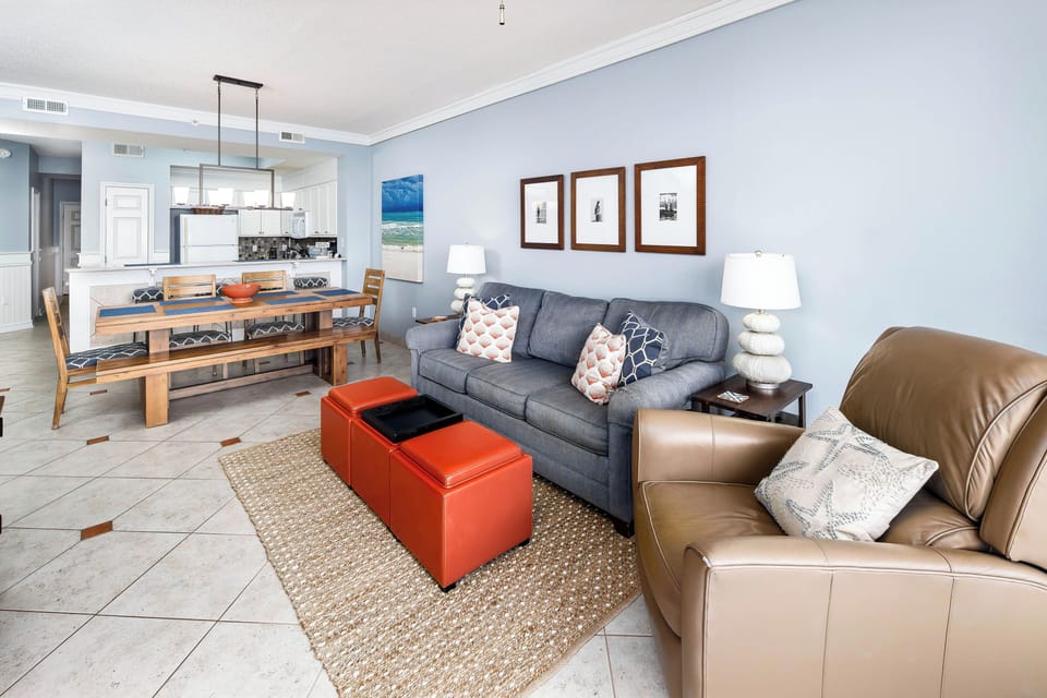 Living Room - 
Gulf Dunes 612 Fort Walton Beach Okaloosa Island Vacation Rentals