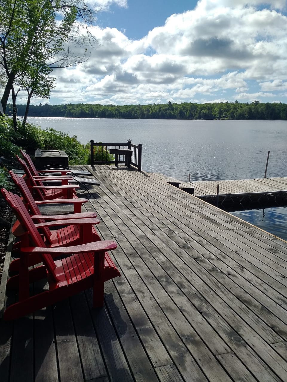 Huge deck offers tons of space for the gang to relax & hang out by the water
