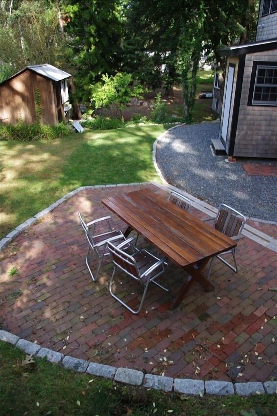Patio with picnic table