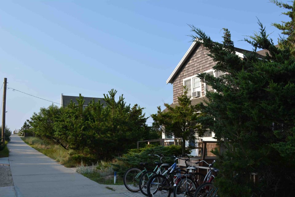 Our house. 100 paces from the beach. no cars... just bikes, wagons and bare feet