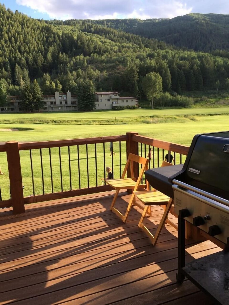 Deck, grill, view.