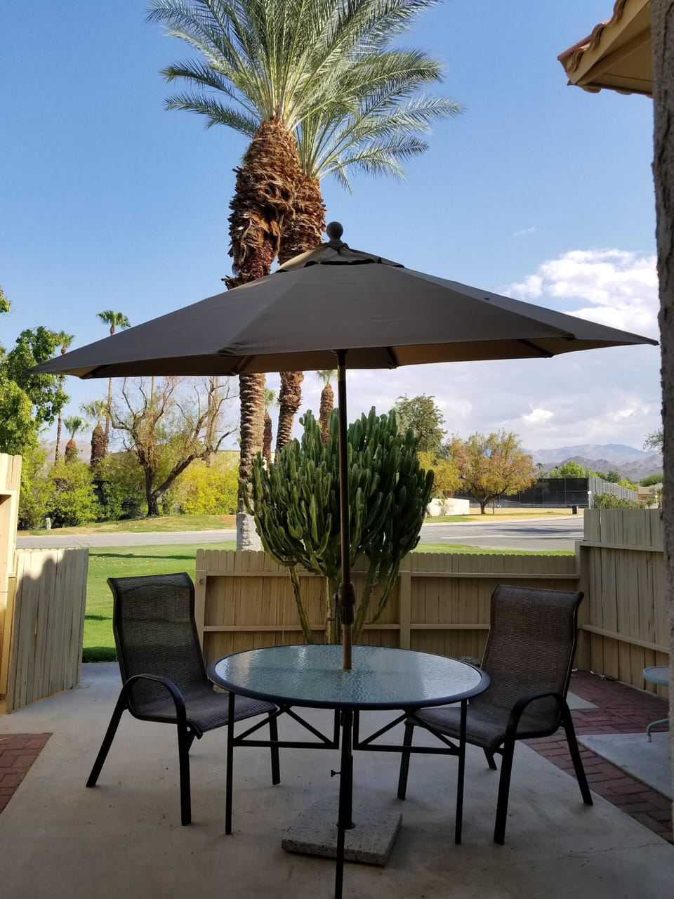 East facing patio