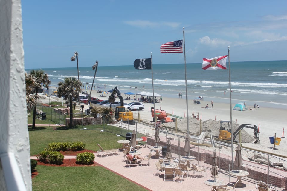 Reconstruction of seawall in progress 5-27-2023