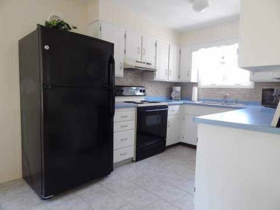 Fully stocked Kitchen. dishwasher, microwave and refrigerator with ice-maker.