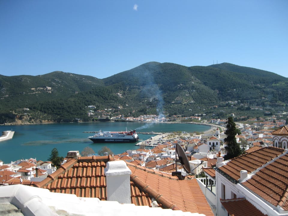 View of Skopelos town.