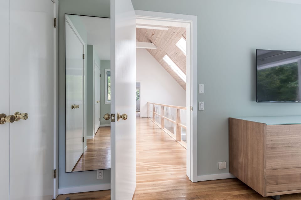 Master bedroom leading to gallery
