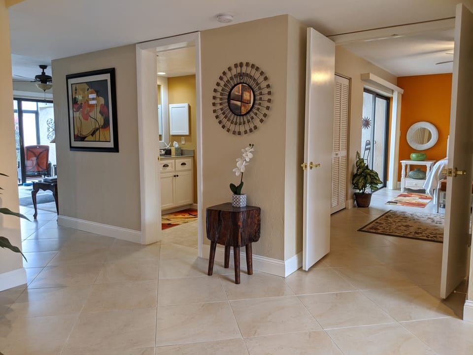 Guests bedroom and bathroom, which also has entrance directly from the bedroom.