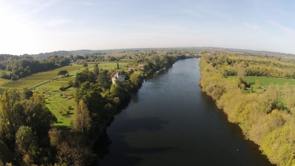 La Dordogne, aerial view from end of garden