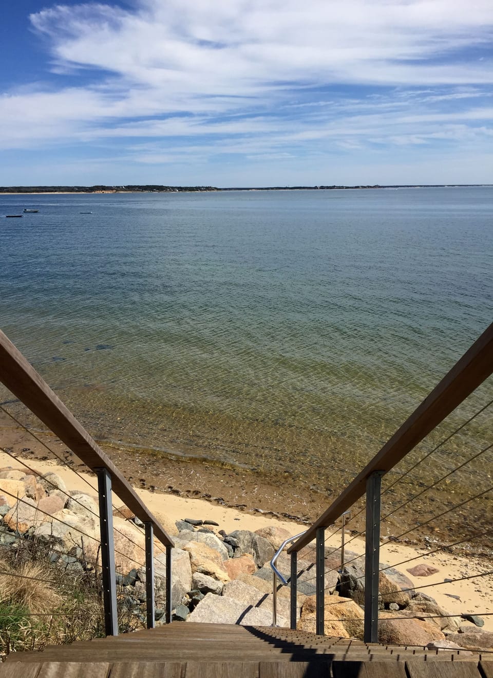 View from the landing bench between the Beach Deck and Powers Landing Beach.