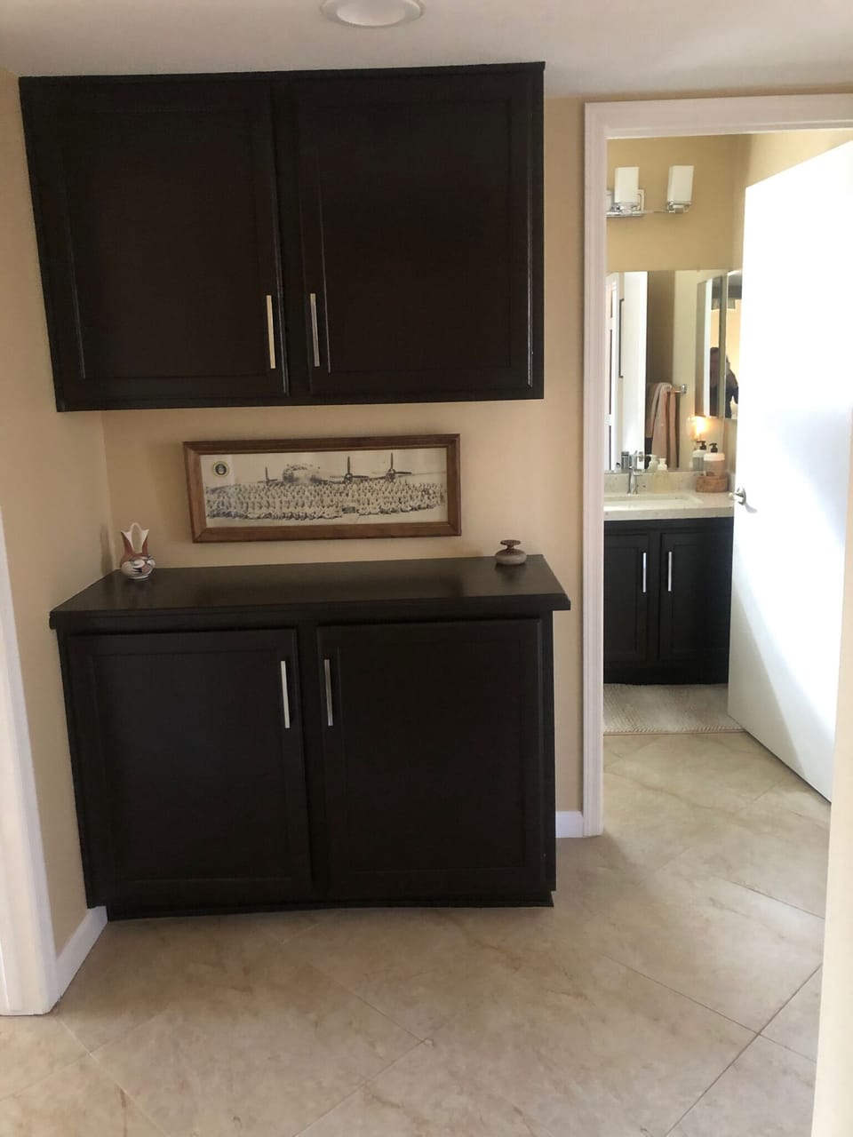 Hallway linen cabinet